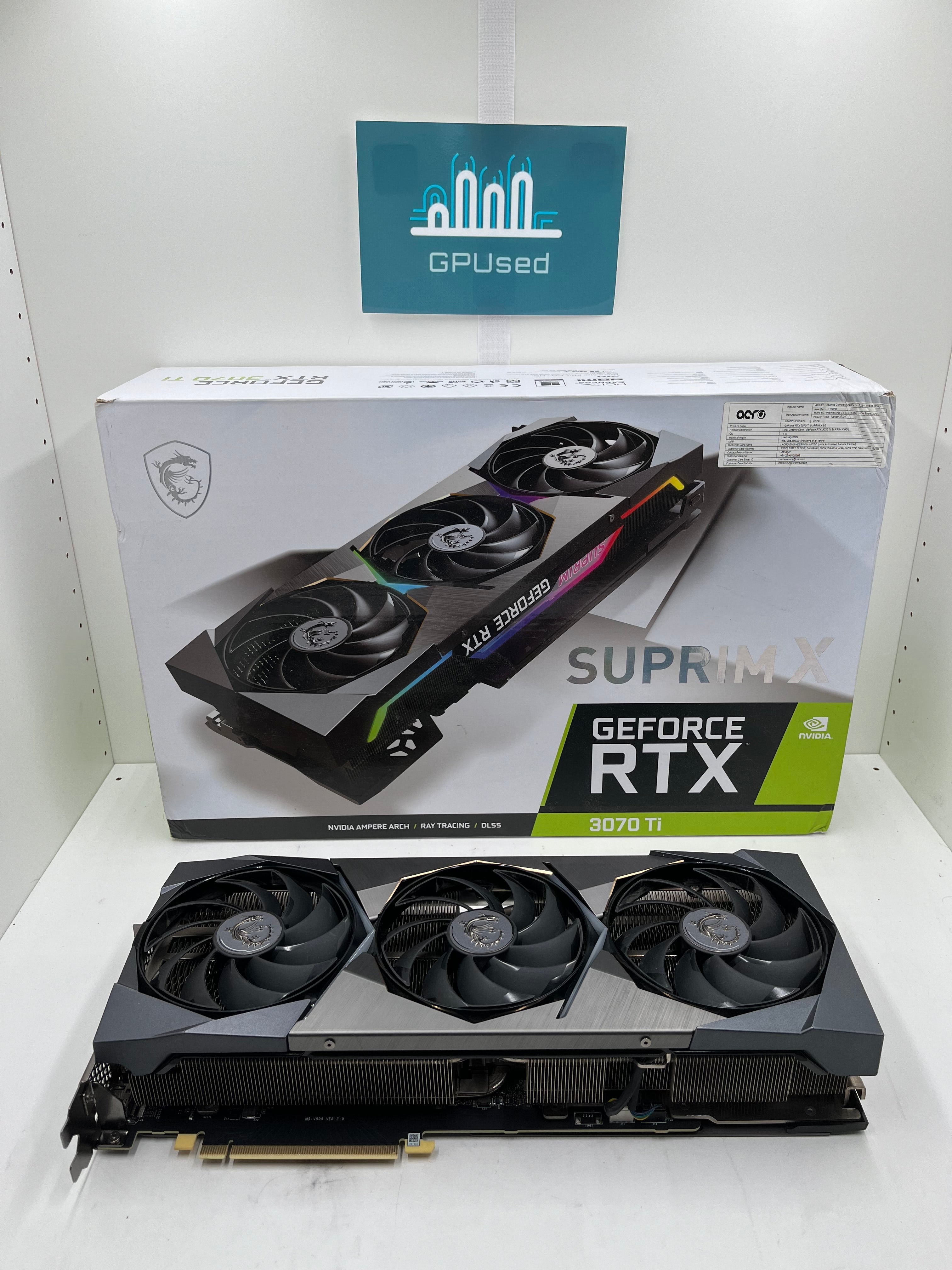 MSI Nvidia GeForce RTX 3070 Ti Suprim X 8GB GDDR6X - A - 10% Off (Was £299.99)