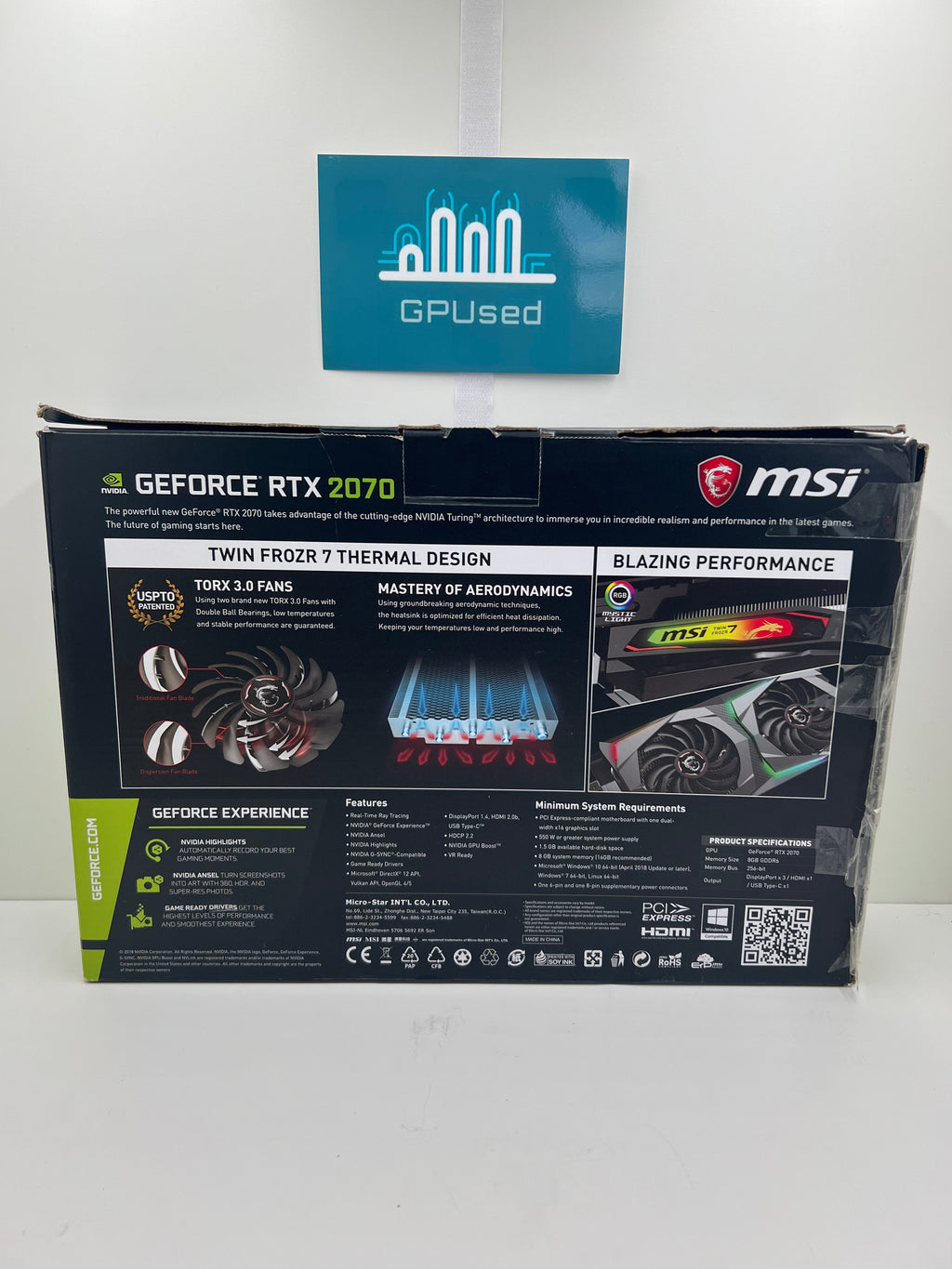MSI Nvidia GeForce RTX 2070 Gaming Z 8GB GDDR6 - A